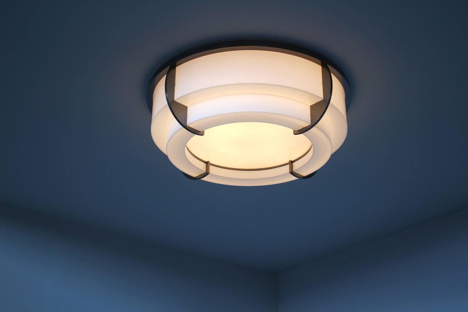 A Fine French Art Deco Round Two-Tier Flush Mount by Jean Perzel - Image 10