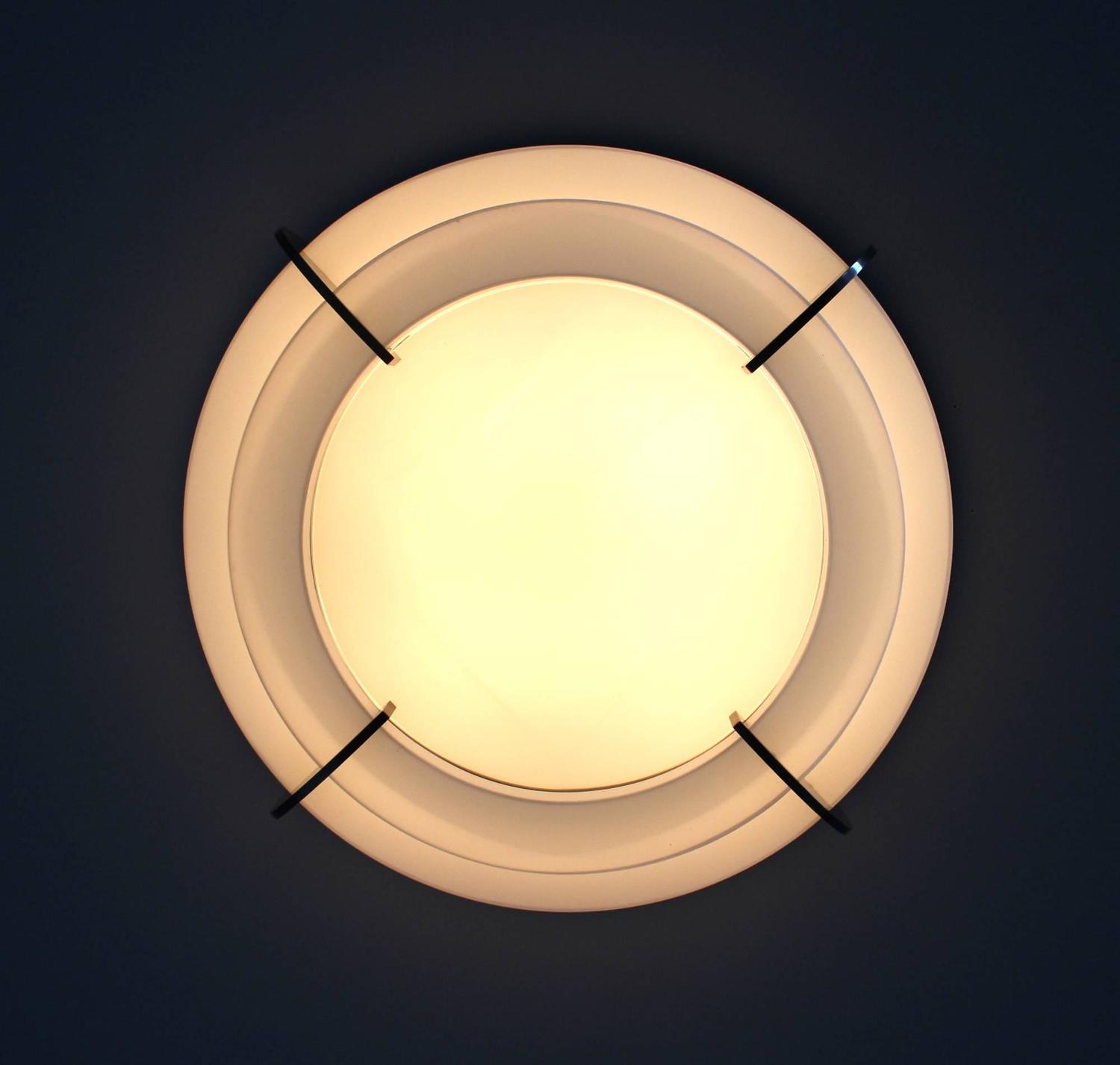 A Fine French Art Deco Round Two-Tier Flush Mount by Jean Perzel - Image 3