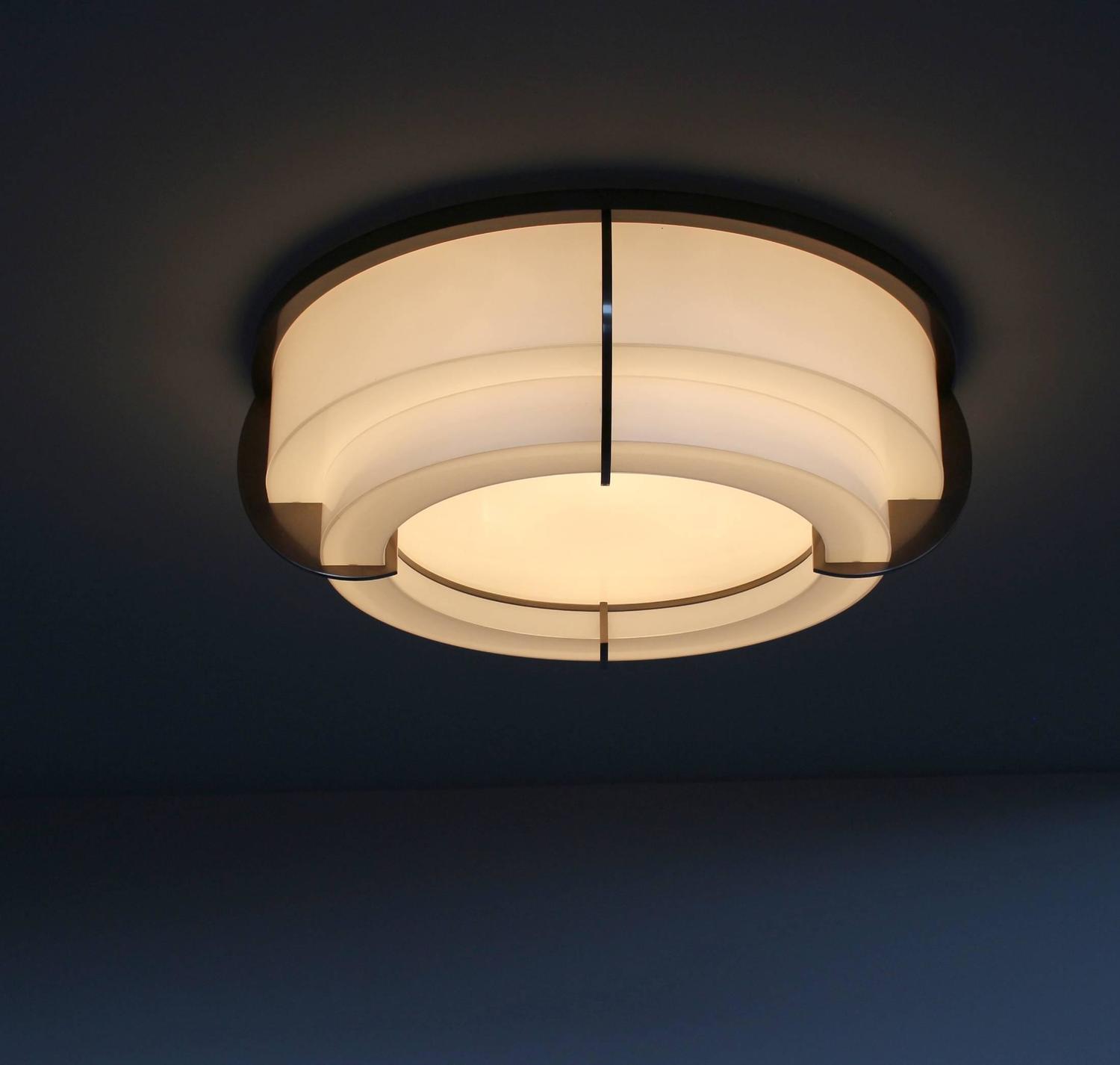 A Fine French Art Deco Round Two-Tier Flush Mount by Jean Perzel - Image 6