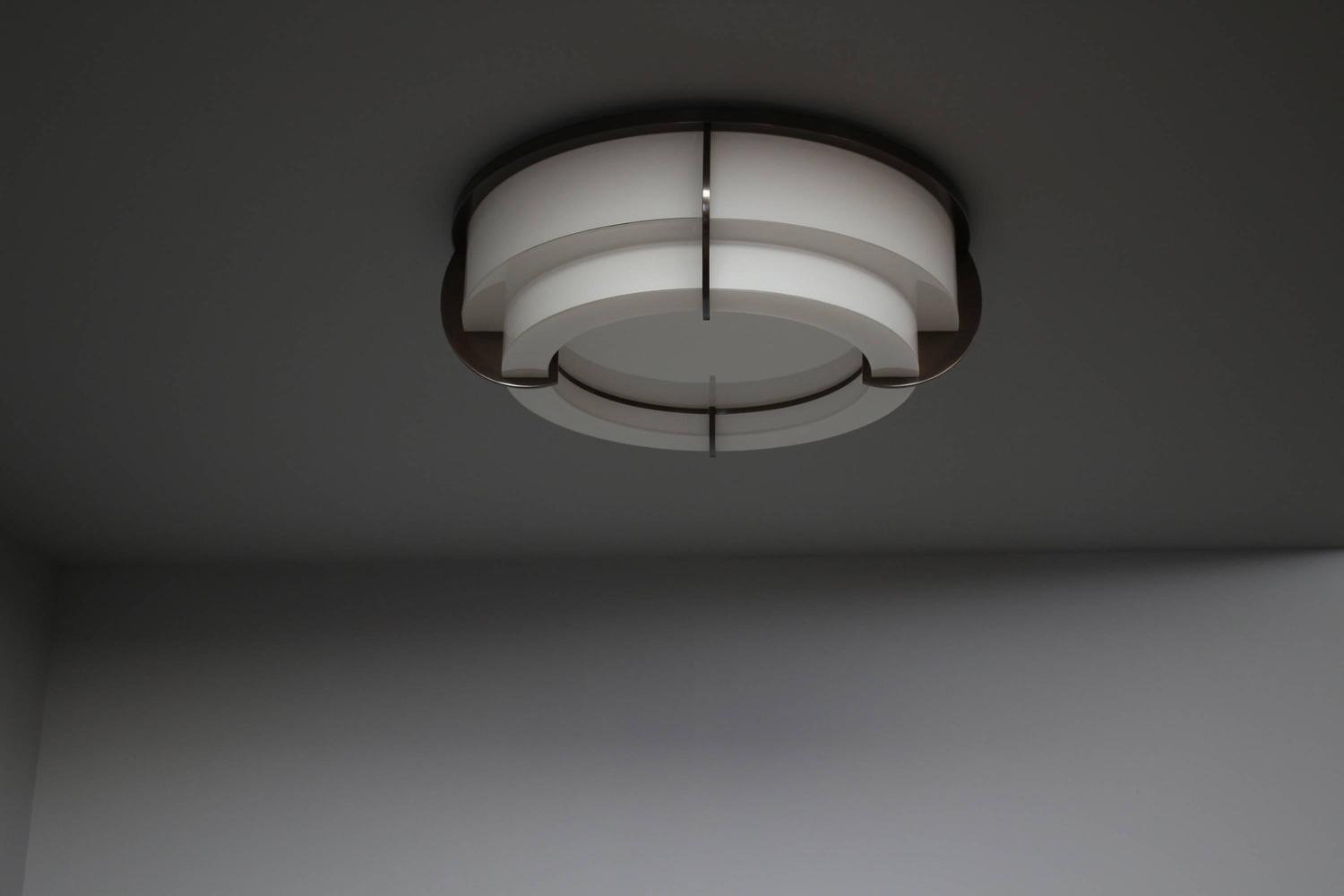 A Fine French Art Deco Round Two-Tier Flush Mount by Jean Perzel - Image 7