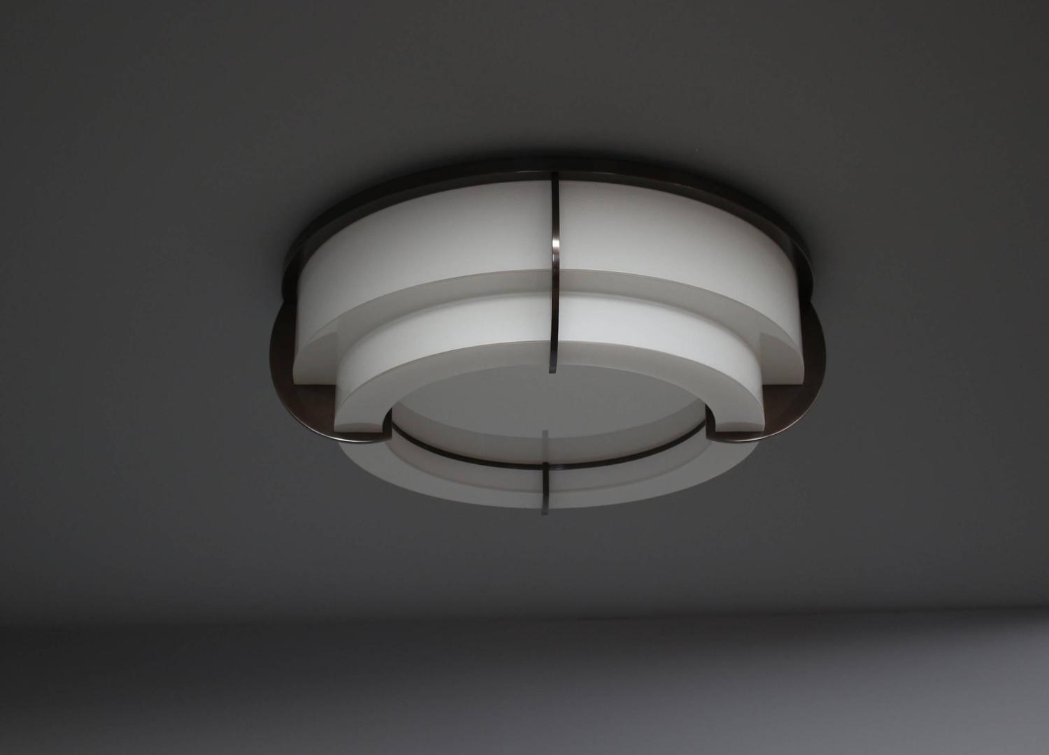 A Fine French Art Deco Round Two-Tier Flush Mount by Jean Perzel - Image 9
