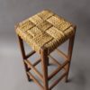 Fine French 1950s Oak and Rope Bar and Two Stools by Audoux Minet