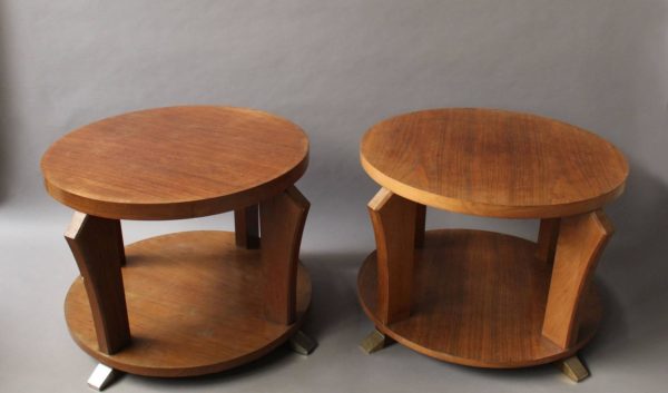 Two Fine French Art Deco Rosewood Gueridons with Chrome Details - Image 9