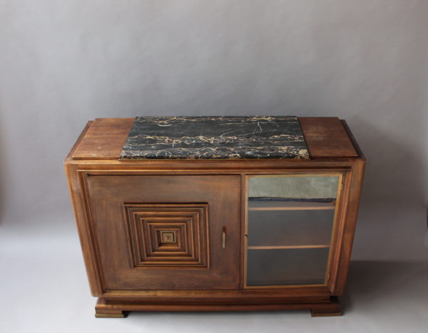 A Fine French Art Deco Two Doors Walnut Buffet - Dry Bar in the Manner of Maxime Old - Image 4