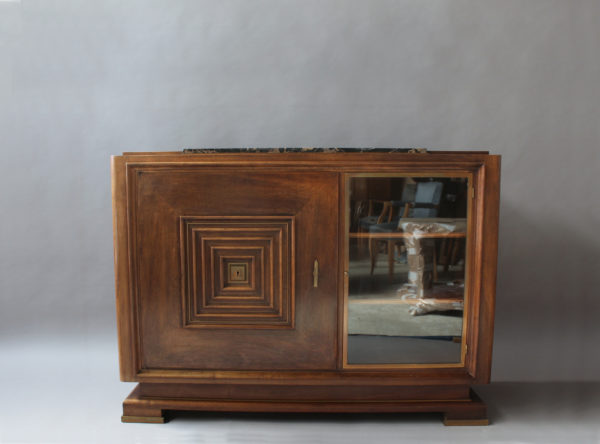 A Fine French Art Deco Two Doors Walnut Buffet - Dry Bar in the Manner of Maxime Old - Image 2