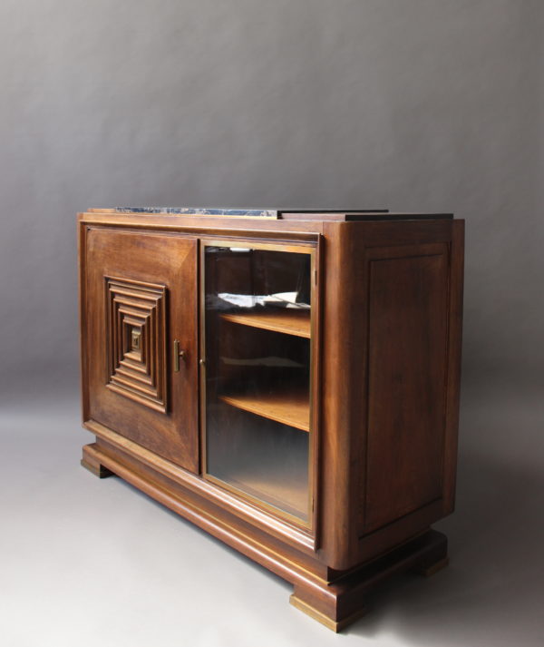 A Fine French Art Deco Two Doors Walnut Buffet - Dry Bar in the Manner of Maxime Old - Image 5