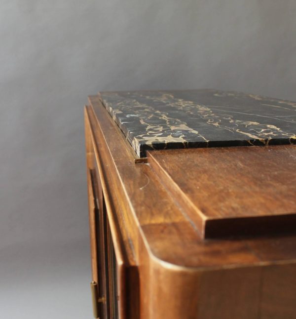 A Fine French Art Deco Two Doors Walnut Buffet - Dry Bar in the Manner of Maxime Old - Image 9