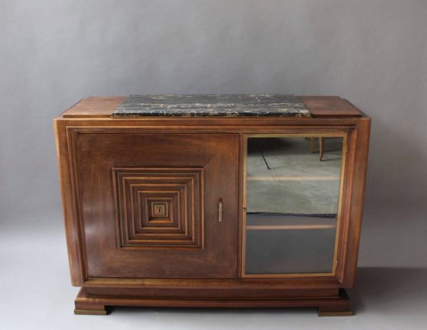 A Fine French Art Deco Two Doors Walnut Buffet - Dry Bar in the Manner of Maxime Old - Image 3