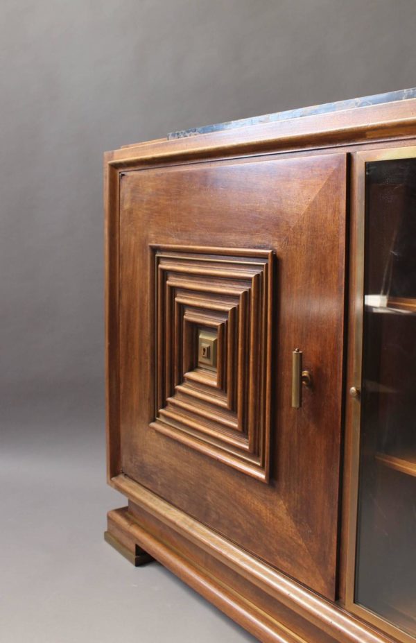 A Fine French Art Deco Two Doors Walnut Buffet - Dry Bar in the Manner of Maxime Old - Image 10