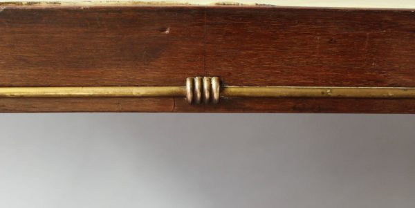 A Fine French Art Deco Mahogany Coffee Table with a Parchment Top and Bronze Details - Image 6