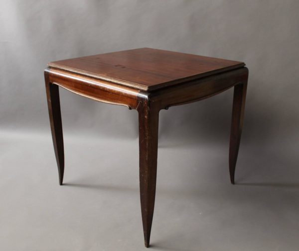 A Fine French Art Deco Rosewood and Mahogany Game Table - Image 6