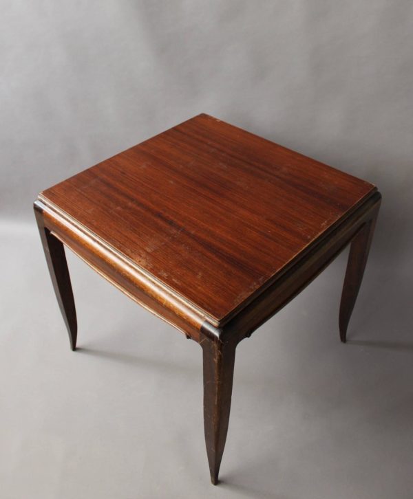 A Fine French Art Deco Rosewood and Mahogany Game Table - Image 7