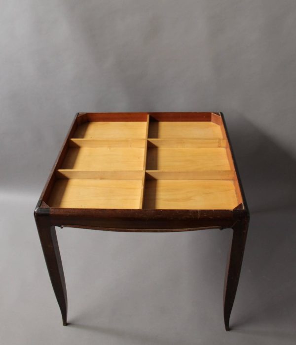 A Fine French Art Deco Rosewood and Mahogany Game Table - Image 8