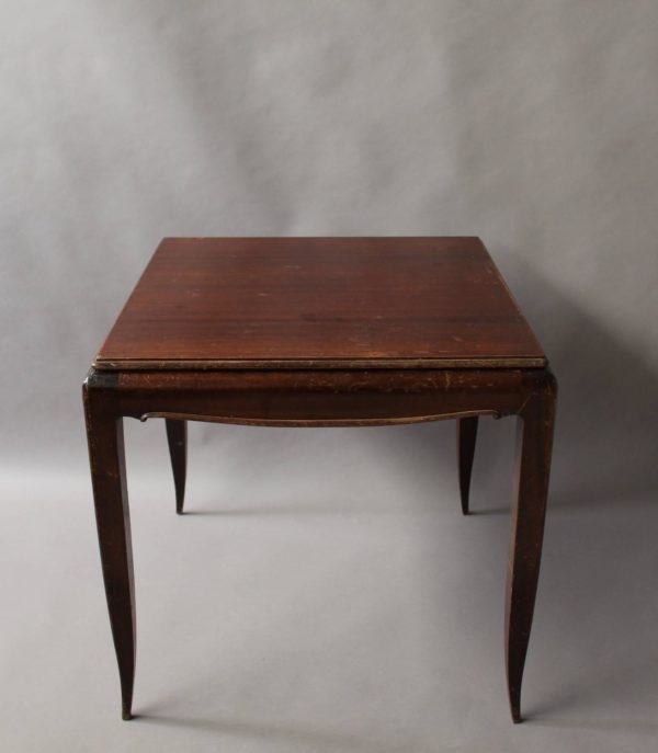 A Fine French Art Deco Rosewood and Mahogany Game Table - Image 3