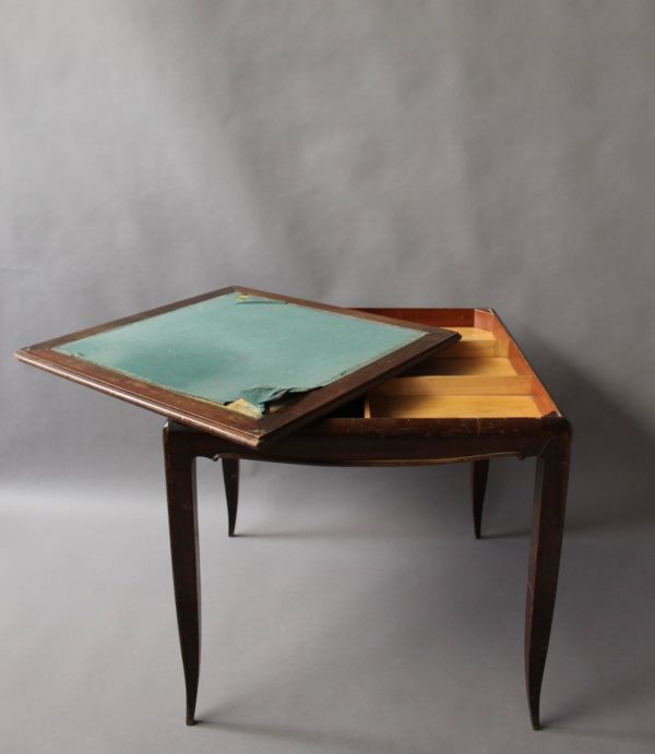 A Fine French Art Deco Rosewood and Mahogany Game Table - Image 5