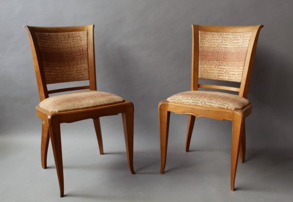 Set of 8 Fine French Art Deco Cherry Dining Chairs - Image 2