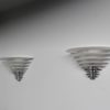A Pair of Fine French Art Deco Chrome and Glass Wall Lights by Jean Perzel
