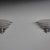 A Pair of Fine French Art Deco Chrome and Glass Wall Lights by Jean Perzel
