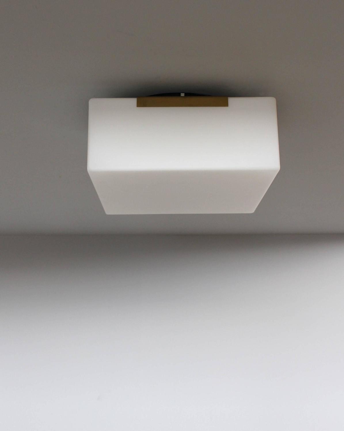 Fine French Art Deco Glass and Bronze Flush Mount by Perzel - Image 8