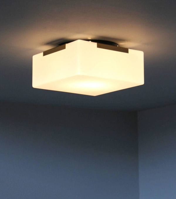 Fine French Art Deco Glass and Bronze Flush Mount by Perzel - Image 2