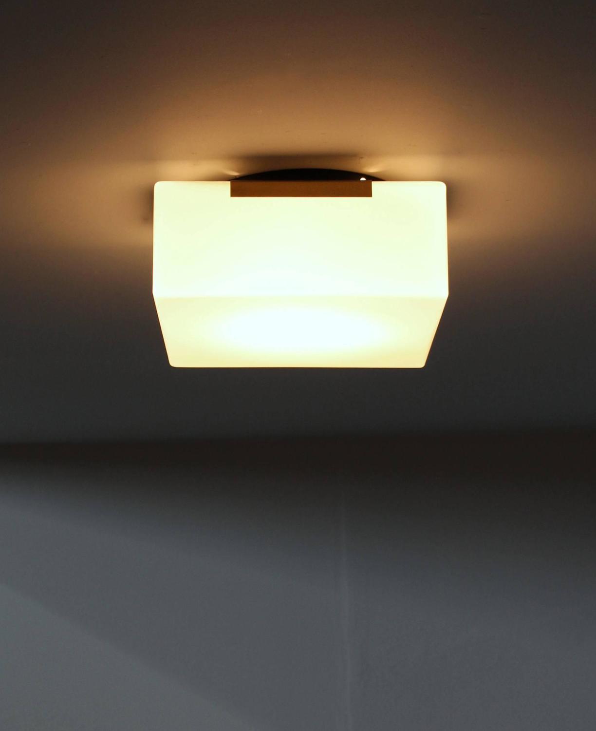 Fine French Art Deco Glass and Bronze Flush Mount by Perzel - Image 3