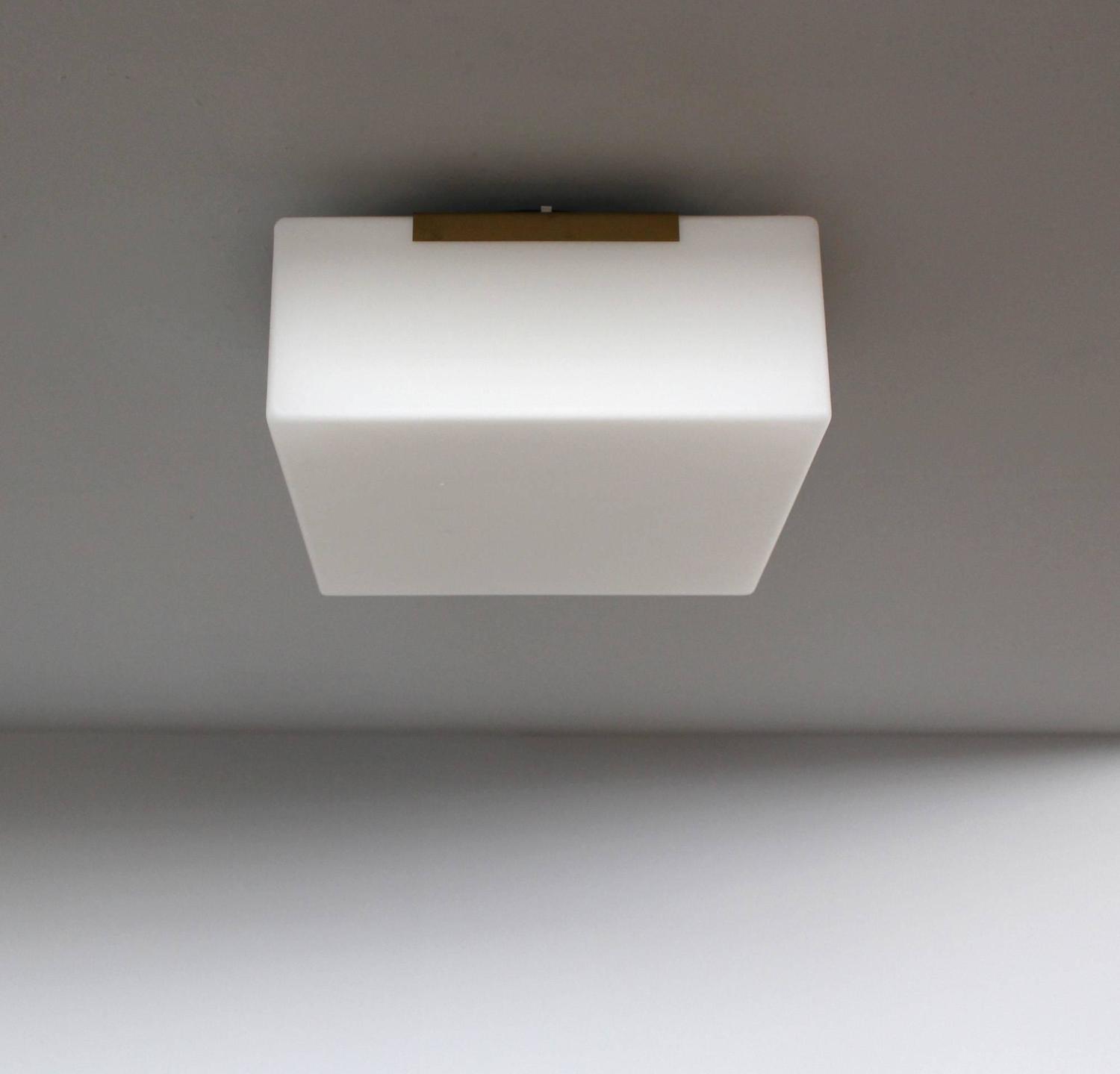 Fine French Art Deco Glass and Bronze Flush Mount by Perzel - Image 5