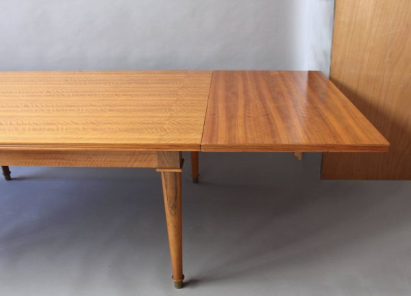 Fine French Art Deco Extendable Walnut Dining Table by Jules Leleu - Image 9