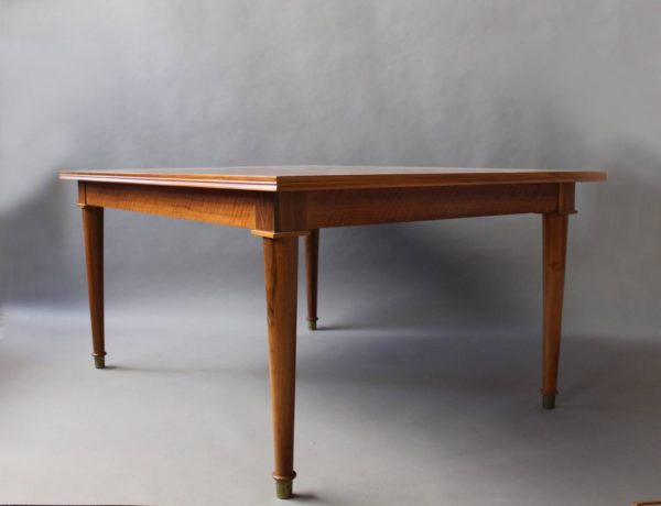 Fine French Art Deco Extendable Walnut Dining Table by Jules Leleu - Image 2