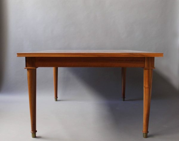 Fine French Art Deco Extendable Walnut Dining Table by Jules Leleu - Image 3