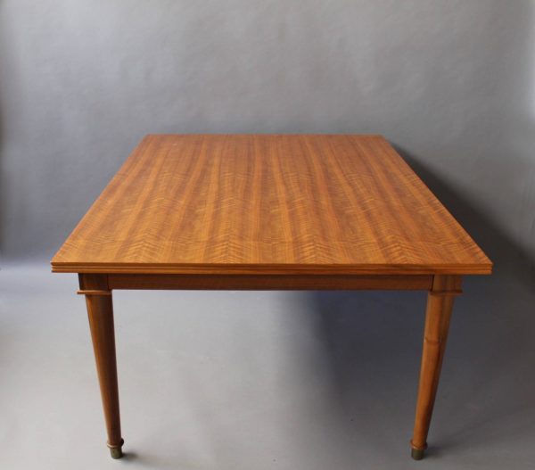 Fine French Art Deco Extendable Walnut Dining Table by Jules Leleu - Image 4