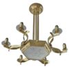 Fine French 1950's Brass and Glass Chandelier