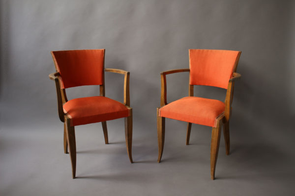 6 French Art Deco Bridge Armchairs - Image 3