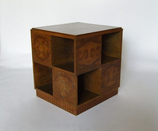 French Art Deco Walnut Cubic Side Table by D.I.M - Image 4