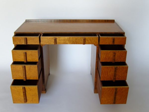 Bird's-Eye Maple and Walnut Art Deco Desk - Image 3