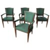 A set of 4 Fine French Art Deco Mahogany Armchairs Attributed to Dominique