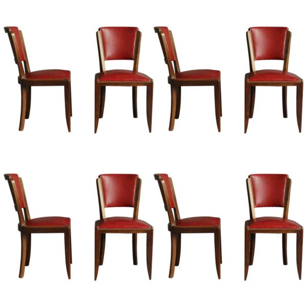 Set of Eight French Art Deco Chairs