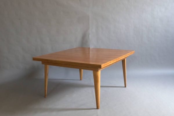 A Large French 1950's Dining Table with Two Pull-Out End Leaves - Image 8