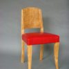 A Pair of Fine French Art Deco Burled Birch and Sycamore Side Chairs