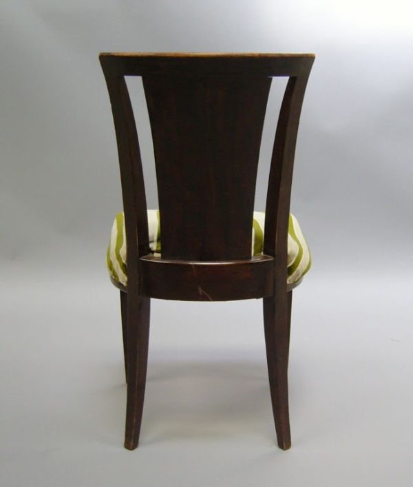 A Set of Six French Art Deco Mahogany Dining Chairs by Gaston Poisson - Image 5