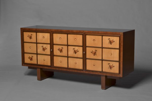 Fine French Art Deco Walnut and Sycamore Sideboard - Image 4