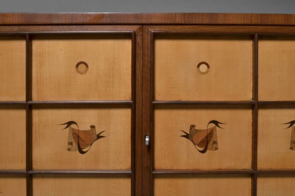 Fine French Art Deco Walnut and Sycamore Sideboard - Image 9