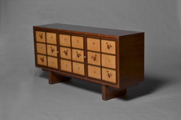 Fine French Art Deco Walnut and Sycamore Sideboard - Image 5