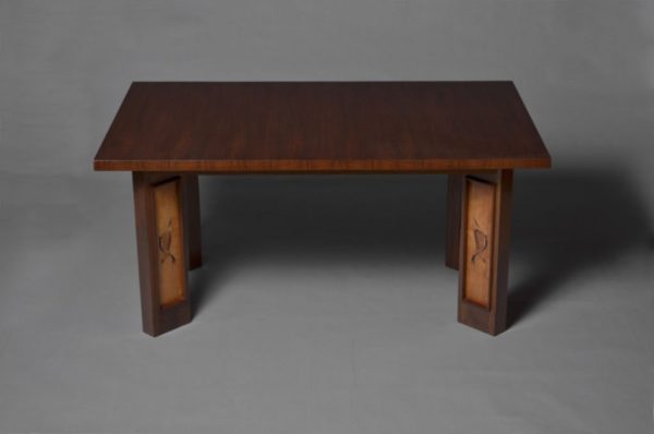 A Fine French Art Deco Walnut Dining Table - Image 4