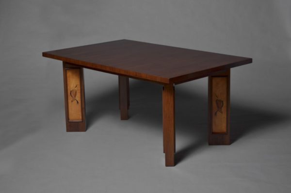 A Fine French Art Deco Walnut Dining Table - Image 6