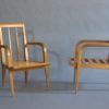 Four Midcentry Cherry Armchairs by Roger Landault