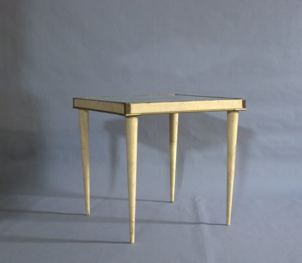 A Rare Lacquered Italian Side Table with a Scagliola and Lithograph Top - Image 4