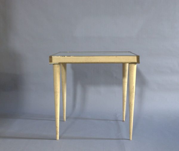 A Rare Lacquered Italian Side Table with a Scagliola and Lithograph Top - Image 5