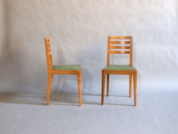 Set of 6 French Art Deco Cherry Chairs - Image 6