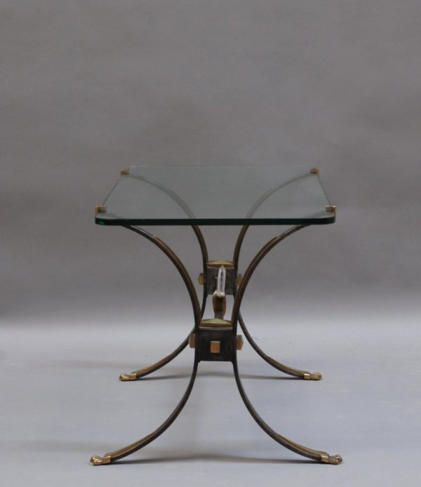 French Wrought Iron and Brass Coffee Table - Image 4