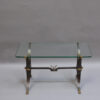 French Wrought Iron and Brass Coffee Table